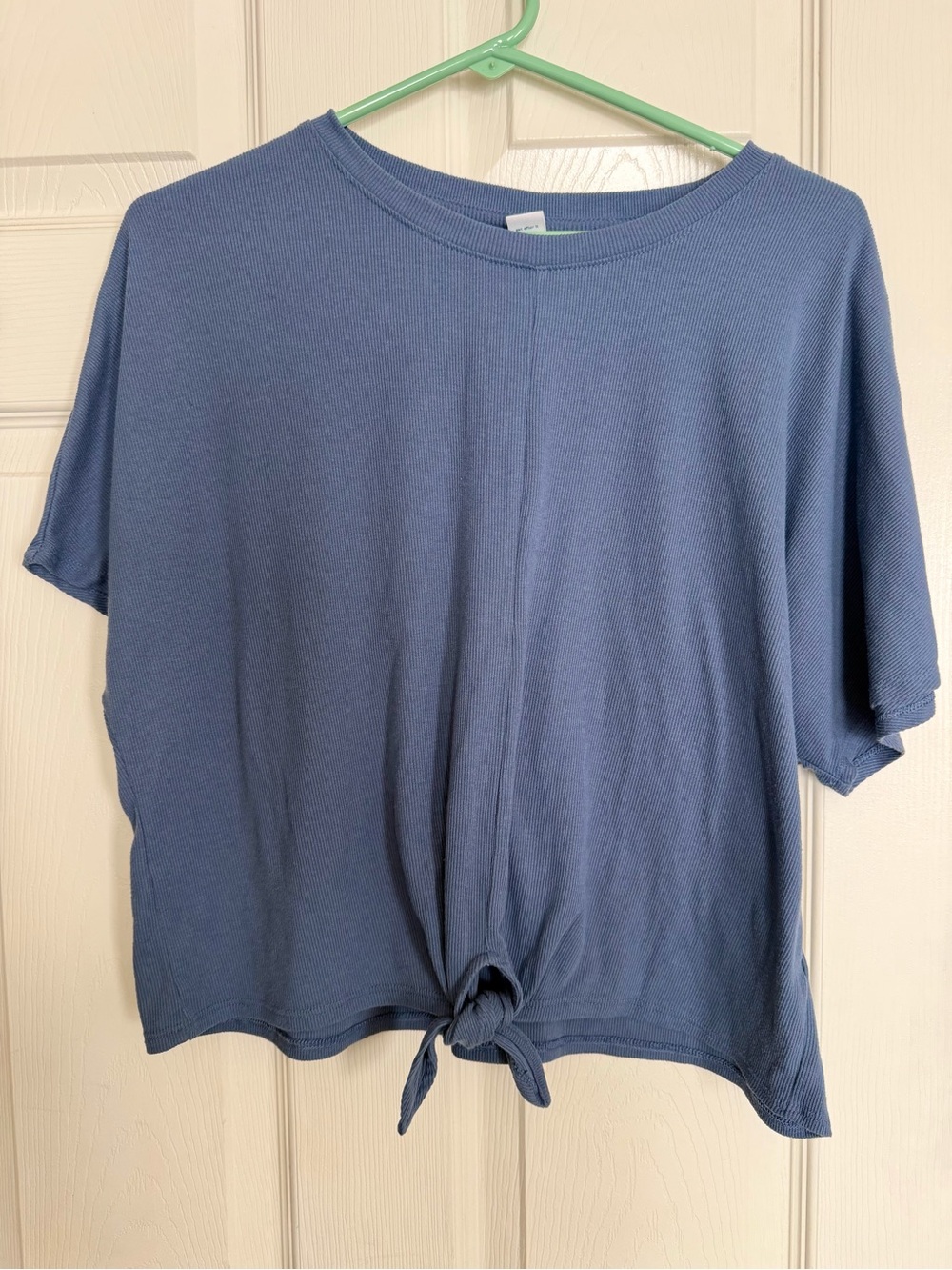 Old Navy Short-Sleeve Tie-Front Top in Slate Blue